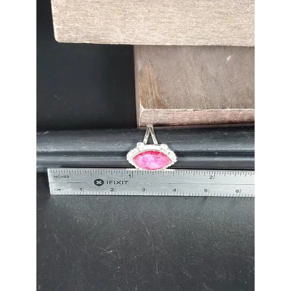 Size 5 Sterling Silver Rough Red Topaz Gem Petite Band Ring - Picture 6 of 7